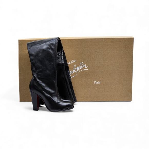 Christian Louboutin Kiss Me Gena Over The Knee Leather Boots EU 37 US 7 $1795 - Picture 1 of 10